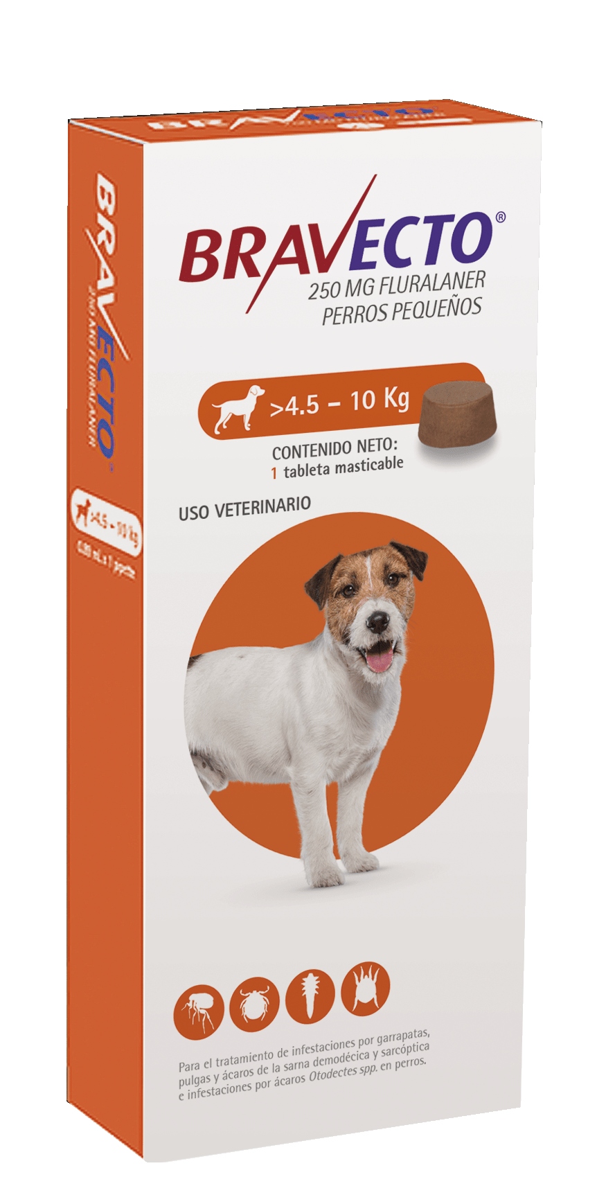 Bravecto Para Perro De 4.5 A 10 Kg - 250 Mg - Antipulgas y Garrapatas Bravecto Para Perro De 4.5 A 10 Kg - 250 Mg - Antipulgas y Garrapatas